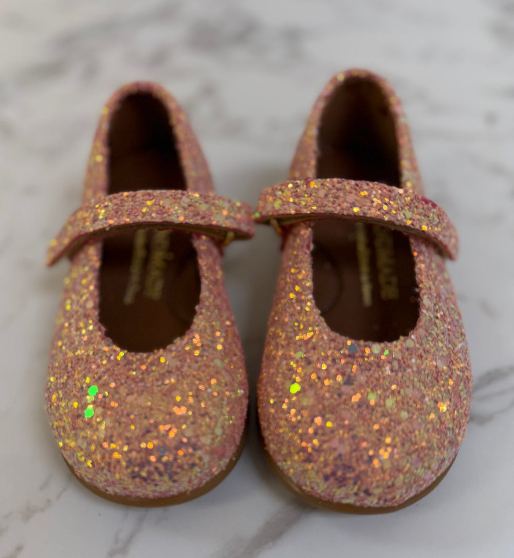 Tailored and Stella Exclusive Pink Glitter Ballerina Shoes