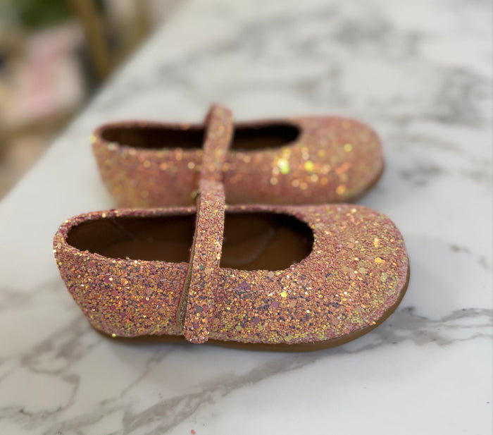 Tailored and Stella Exclusive Pink Glitter Ballerina Shoes