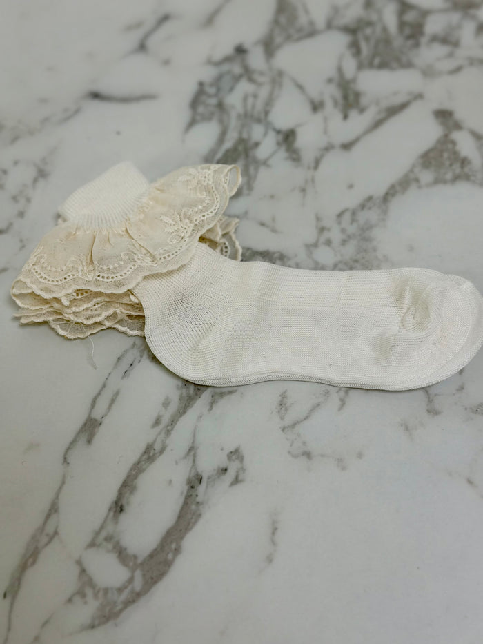 My little Kiki Linen Ruffle Sock