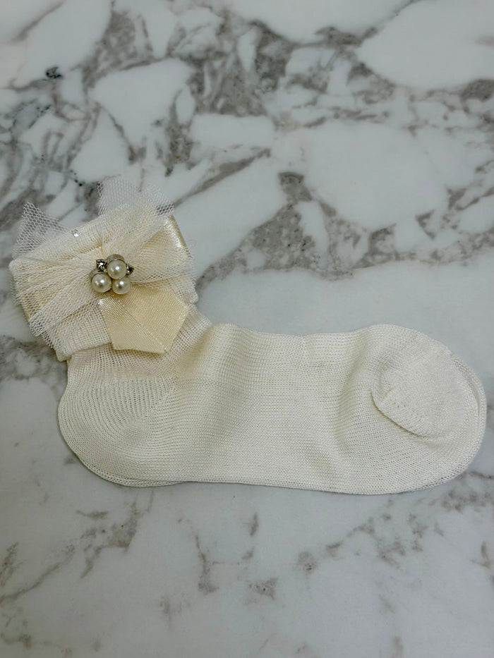 My little Kiki Pearl Bow Sock