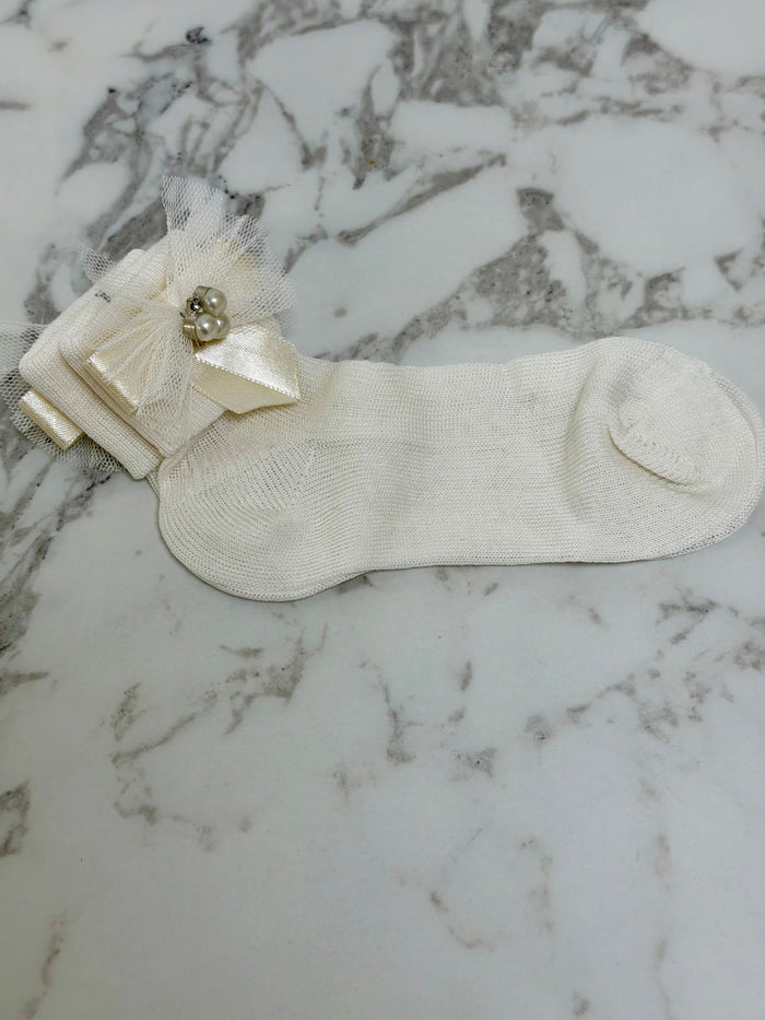My little Kiki Pearl Bow Sock
