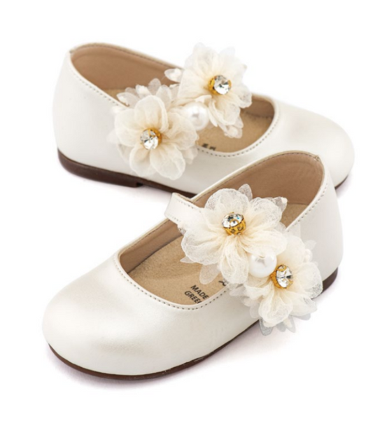 BS3604 BABYWALKER Mary Jane with Organza Flowers