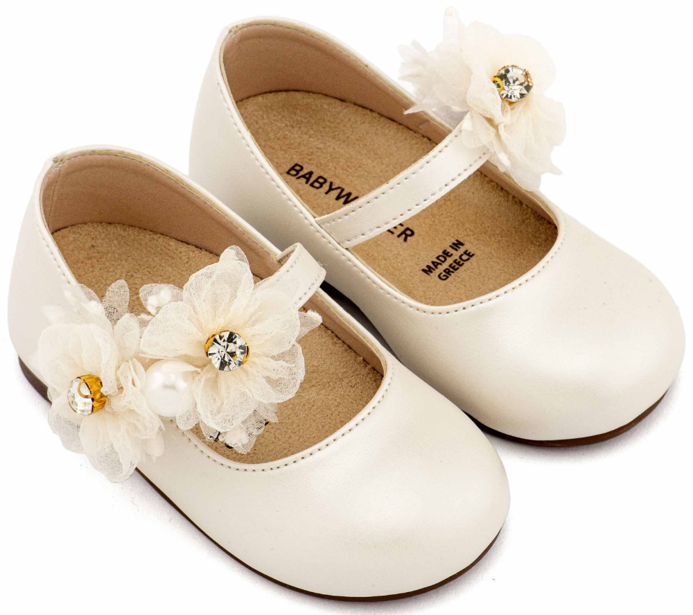 BS3604 BABYWALKER Organza Flowers Ballerinas