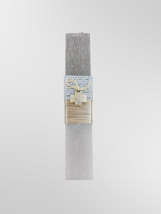 Greek Easter Lambades Handmade Gray Ombre Cross