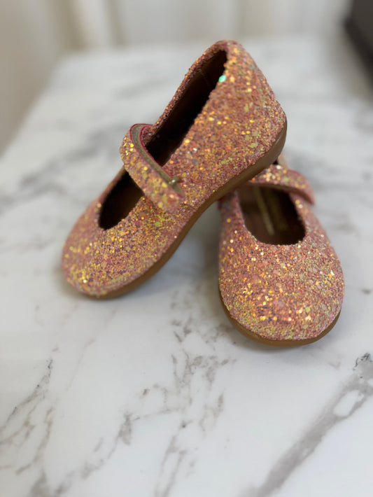 Tailored and Stella Exclusive Pink Glitter Ballerina Shoes