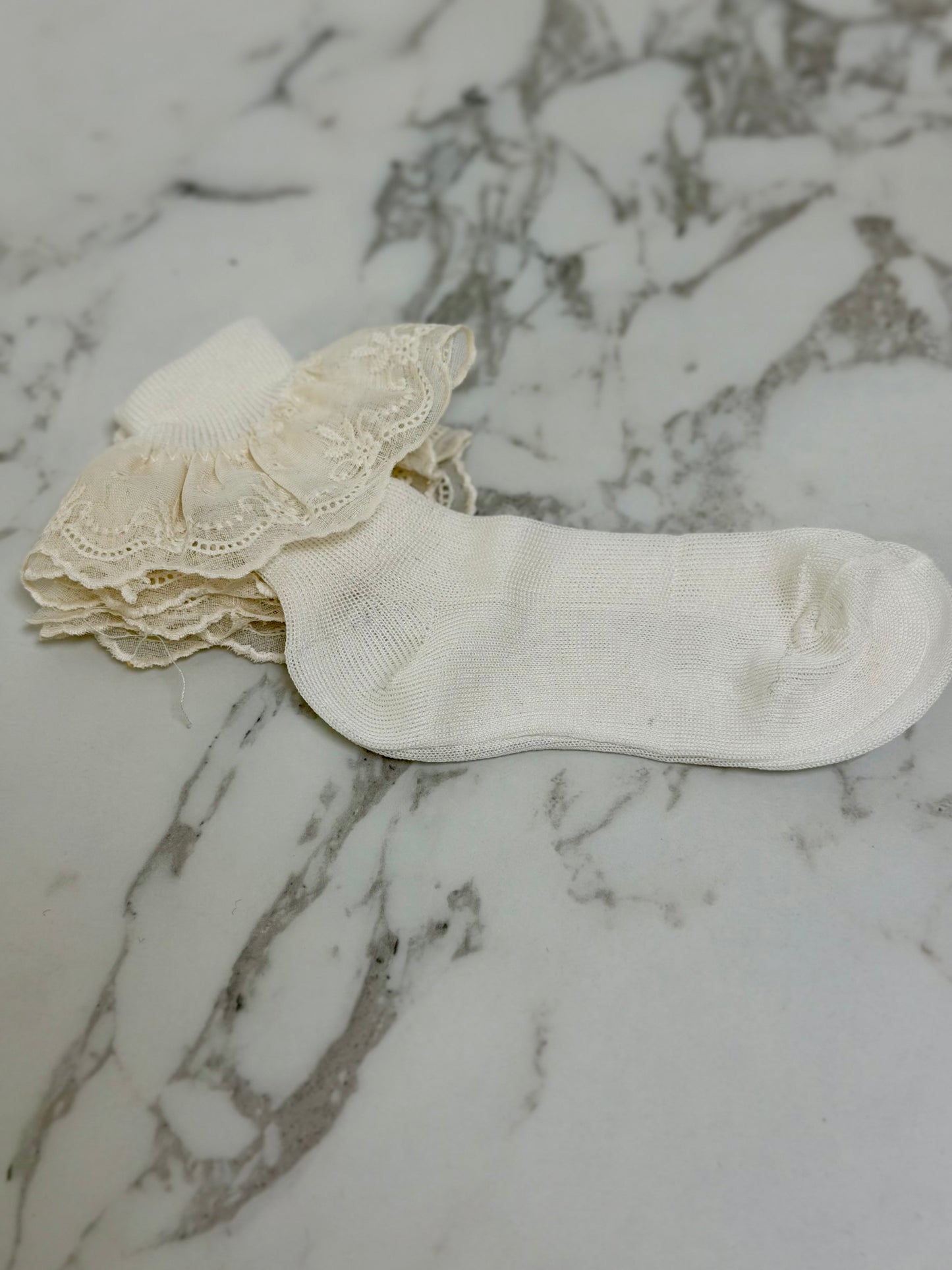 My little Kiki Linen Ruffle Sock