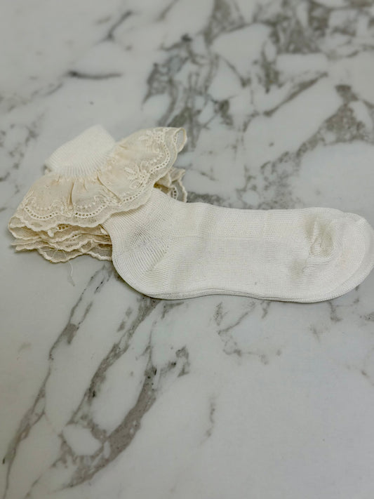 My little Kiki Linen Ruffle Sock