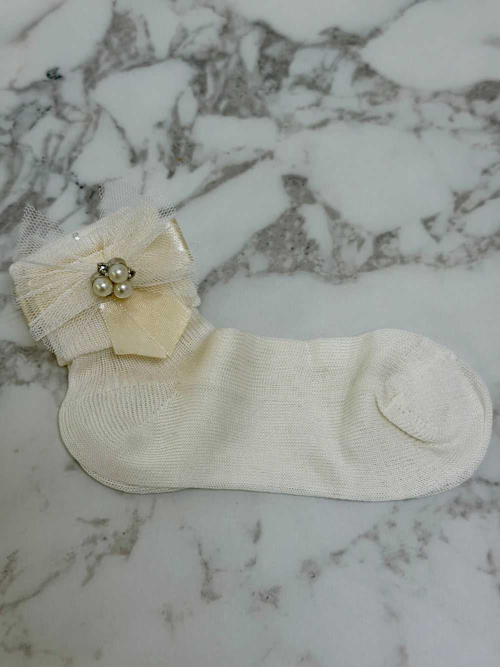 My little Kiki Pearl Bow Sock