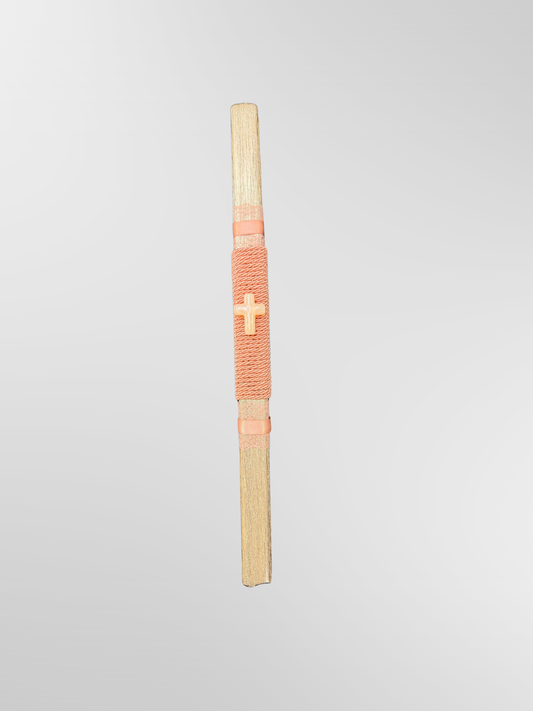 Greek Easter Lambades Handmade Soft Pink Cross