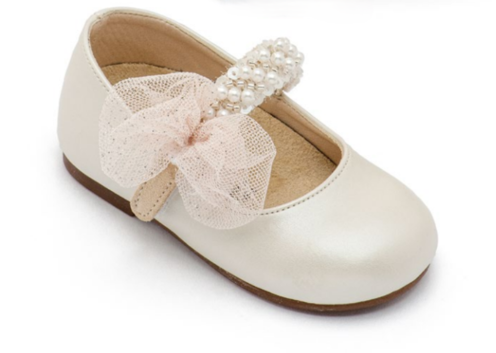 BS3596 BABYWALKER Pearl Embelished Ballerinas