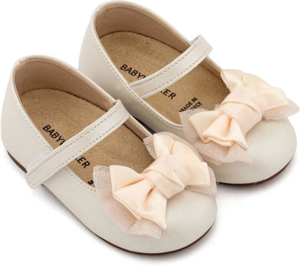 BS3599 BABYWALKER Satin Bow Ballerinas
