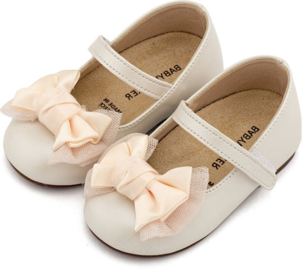 BS3599 BABYWALKER Satin Bow Ballerinas