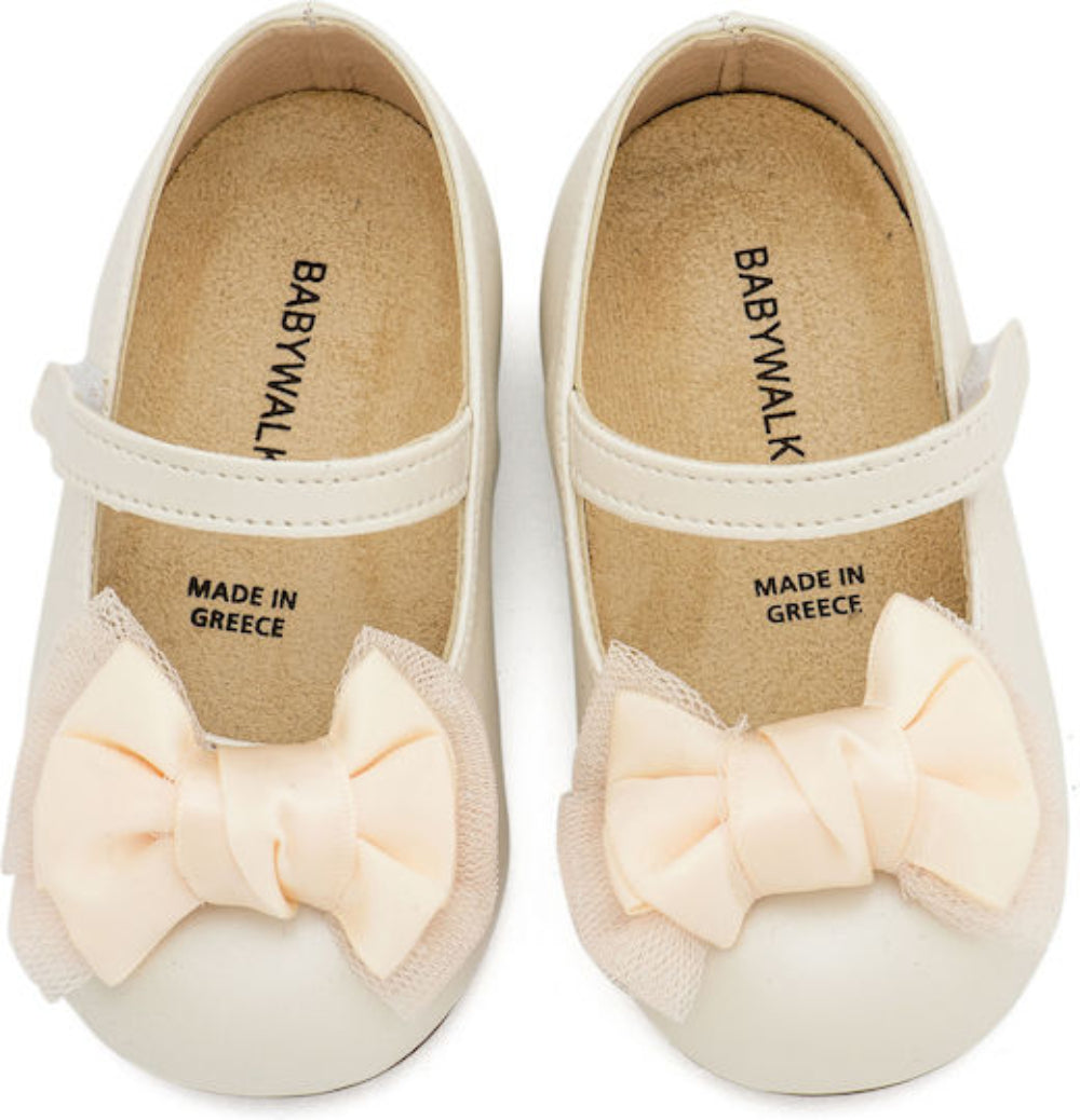 BS3599 BABYWALKER Satin Bow Ballerinas