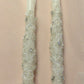 Lace applique wedding candles