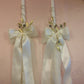 Gold olive branch wedding candles