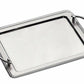 Rectangular stainless steel tray