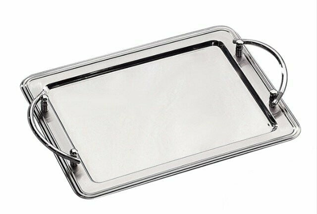 Rectangular stainless steel tray