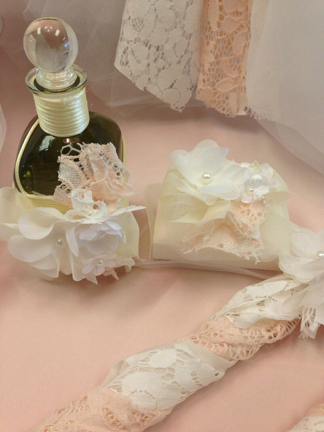 BLUSH AND IVORY EMBELLISHMENTS