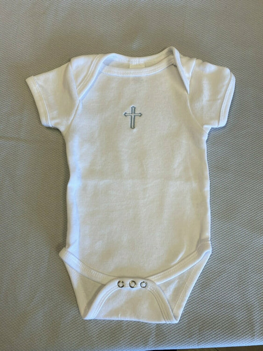 Baptismal Onesie with Cross Boys