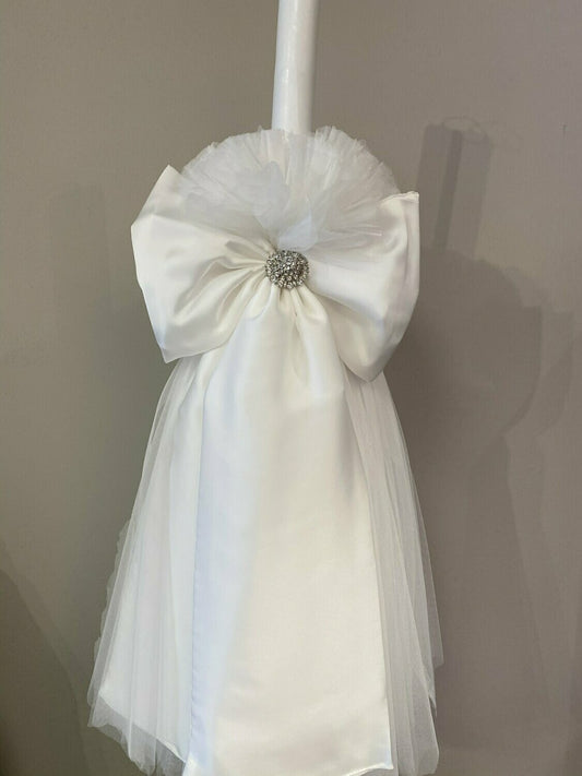DRESS TULLE WITH BOW AND BROOCH