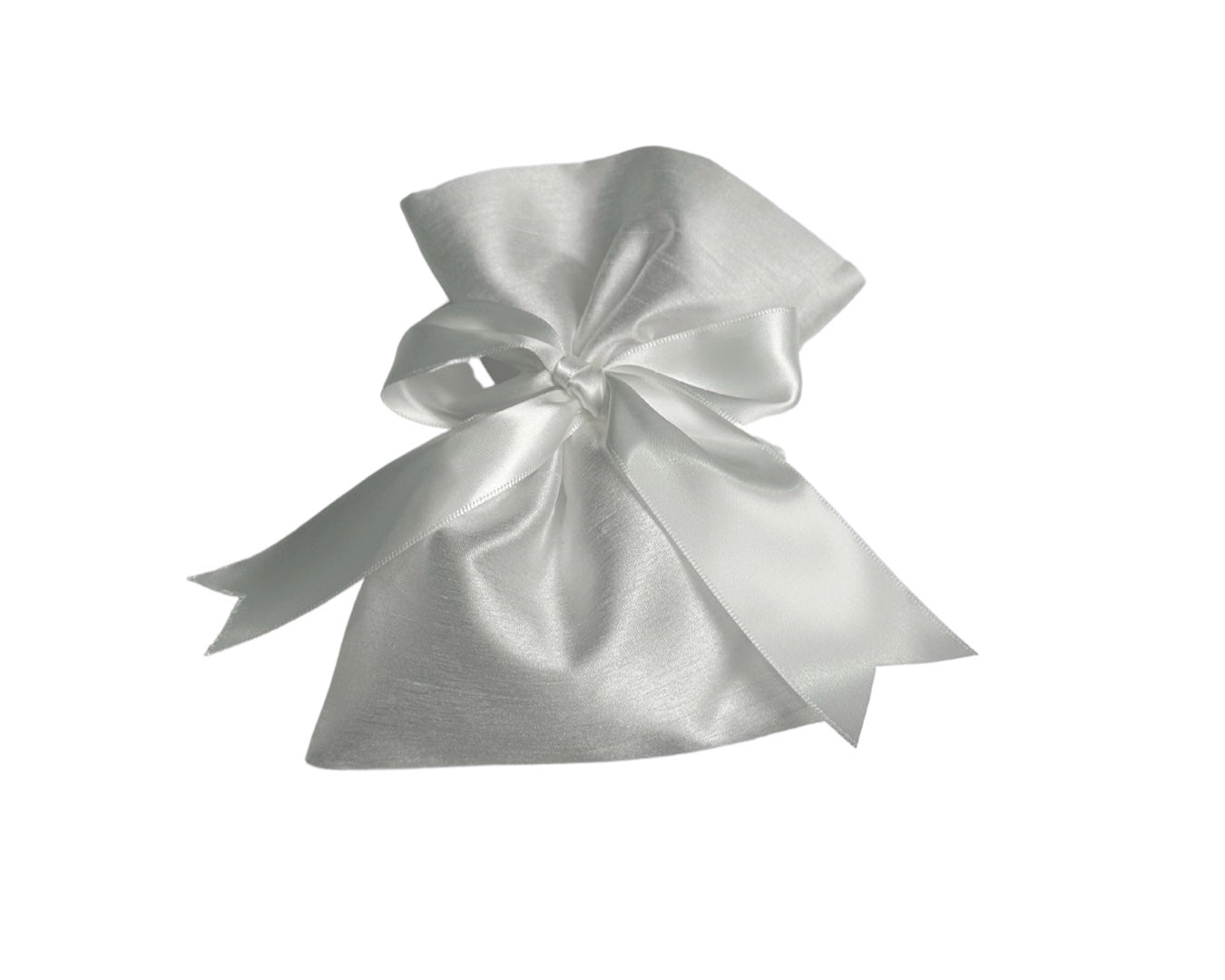 Raw White Silk Pouch with HandTied Bow