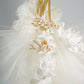 IVORY SKIRTING WITH INITIAL and CASCADING PETALS