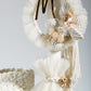 MACRAME HOOP WITH FLORAL ACCENTS  AND INTIAL