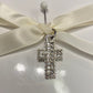 PAVE RHINESTONE CROSS WITH RIBBON