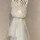 WOODEN ROSETTE OUTLINE WITH TULLE SKIRTING