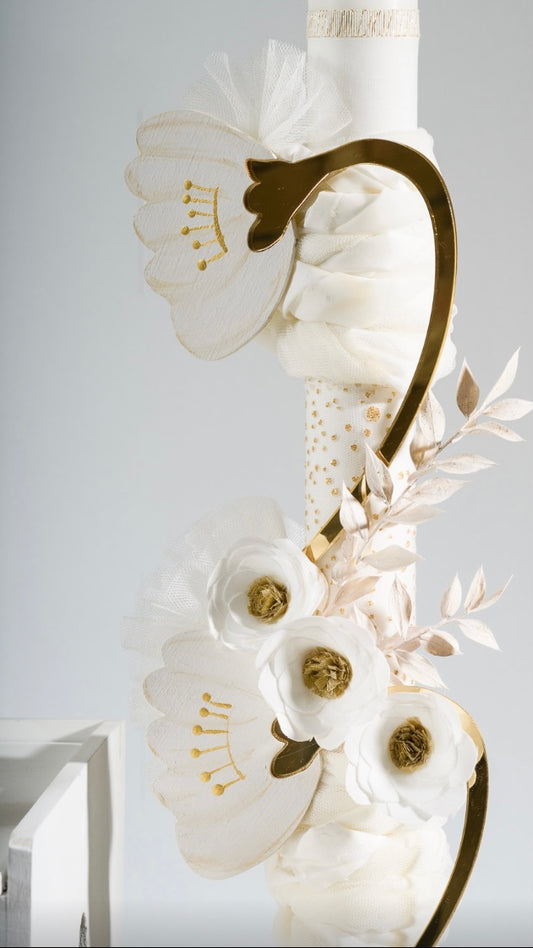 WOODEN CALA LILY WITH FLORAL ACCENTS