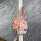 EASTER  CANDLES - DRIED BLUSH PINK PALM LEAF