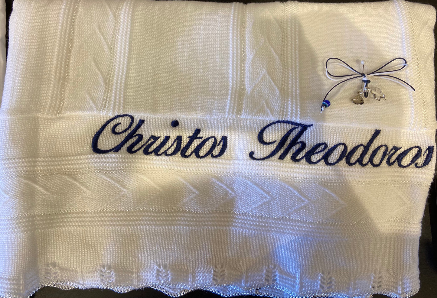 HEIRLOOM BAPTISMAL BLANKET WITH NAME